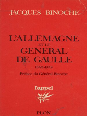 cover image of L'Allemagne et le général de Gaulle